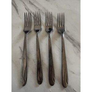 Vintage Firth Purbrite Stainless Dinner Forks Flatware Set of 4 England